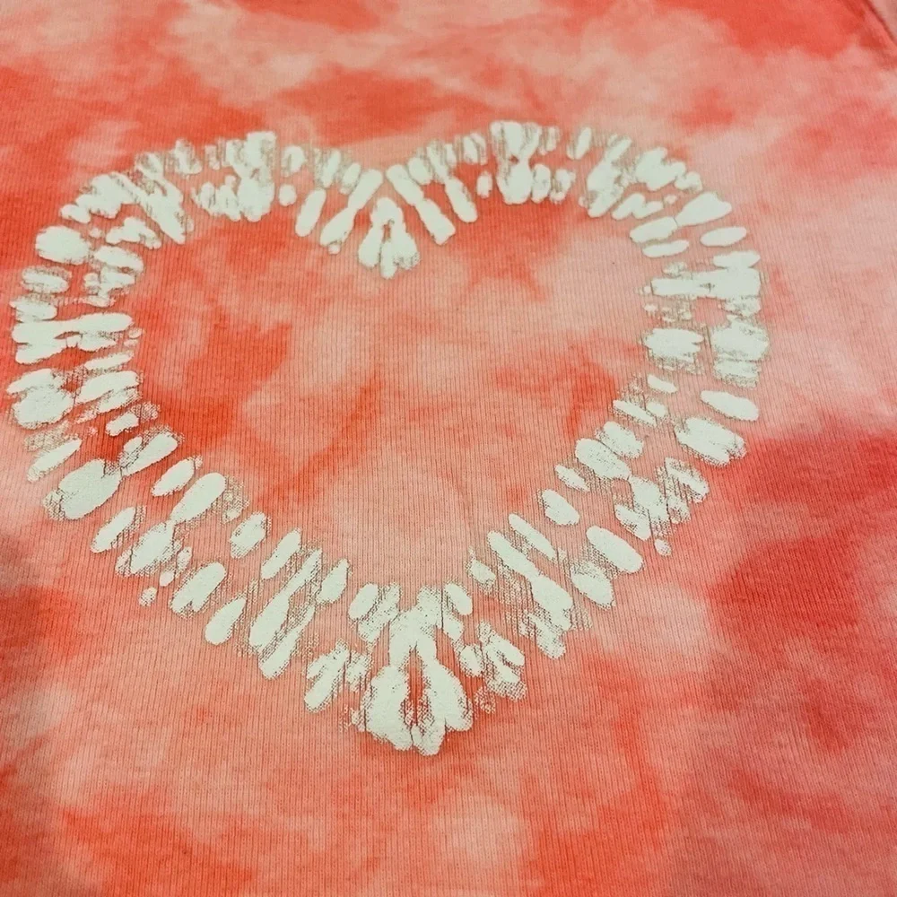 Old Navy Pink Heart Tie Dye Print 2 Piece Pajama PJ Set Toddler Girl’s Size 6T